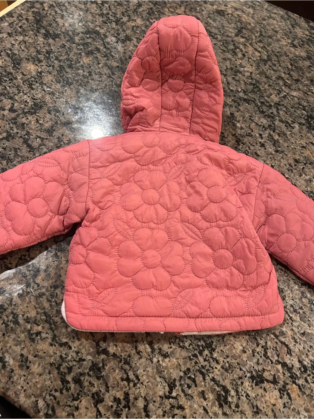 Pink Quilted Hooded Baby Puffer Jacket 12 Months